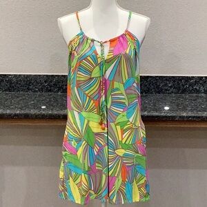 Preowned Trina Turk Mini Dress with Pockets Multicolor Size Large (Item#H001)